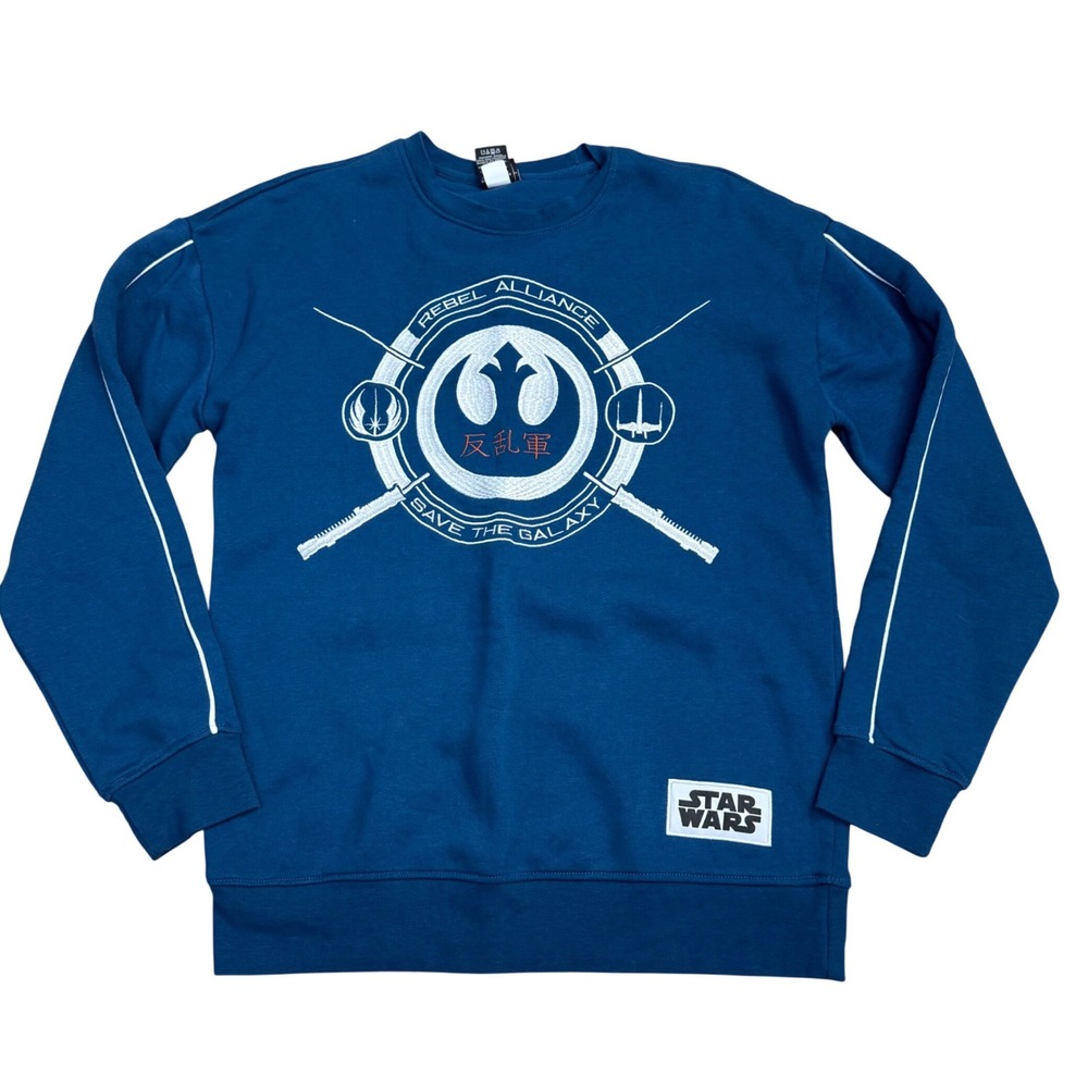 Star Wars Iconic Rebel Alliance Starbird Embroidered Sweatshirt Unisex XS Blue